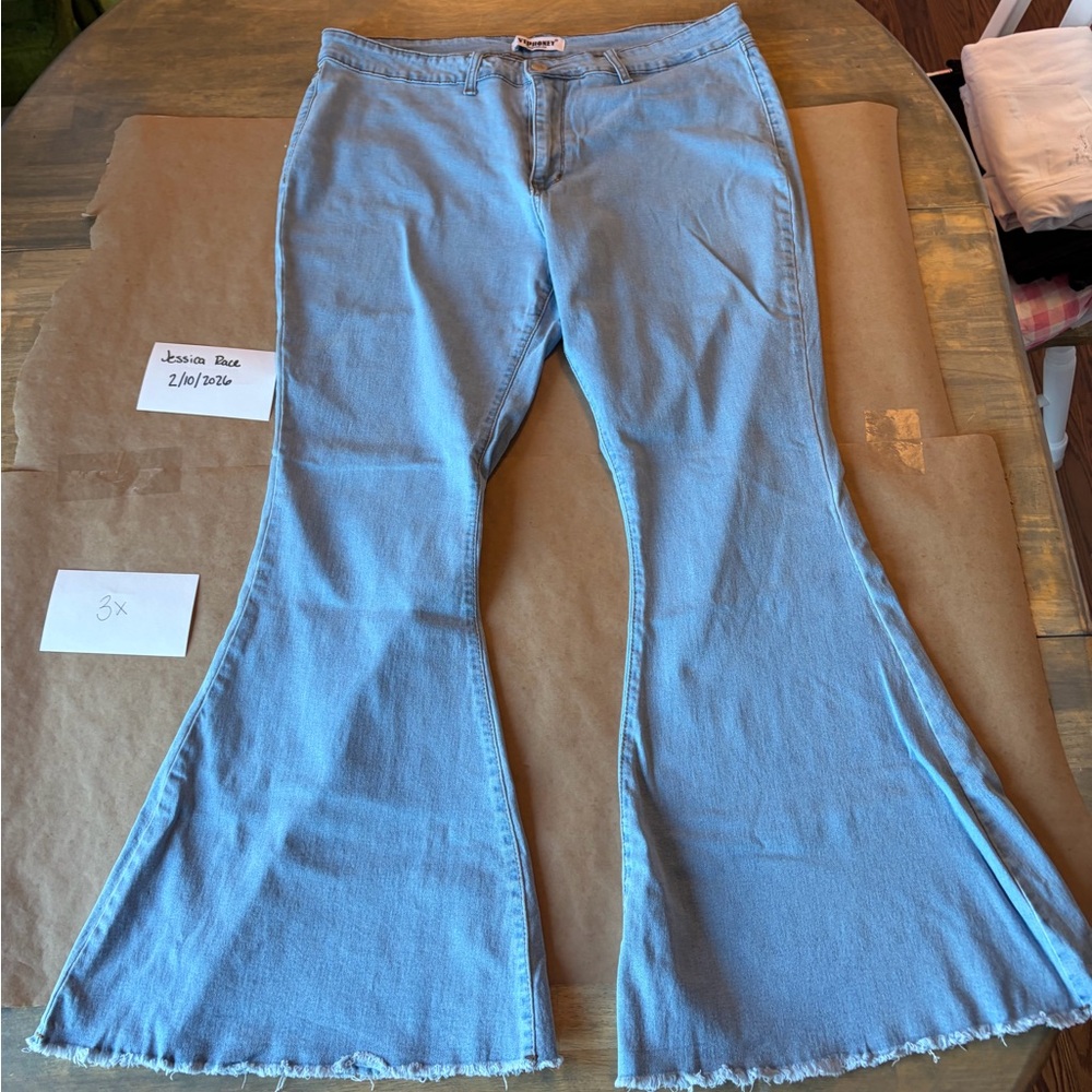 Women's Sky Blue Flare Jeans